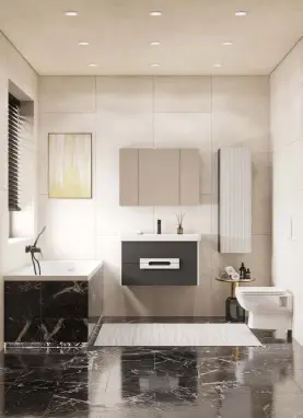 Пенал Aquaton Ар-Деко 30 L/R подвесной, серый кобальт