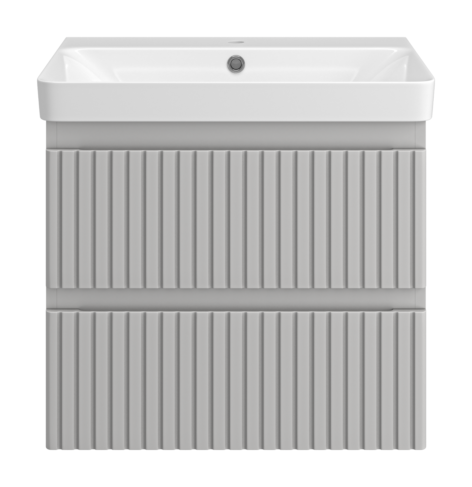 Тумба с раковиной Brevita Victory 60 подвесная, серый шелк