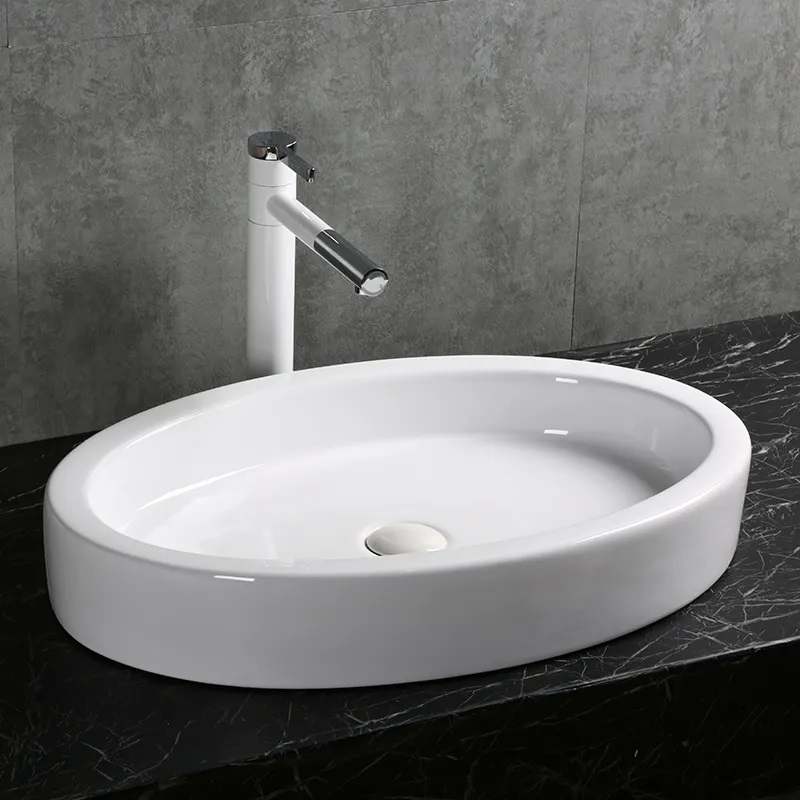 Раковина Ceruttispa CR7045 накладная, белая, овальная 630х415х100