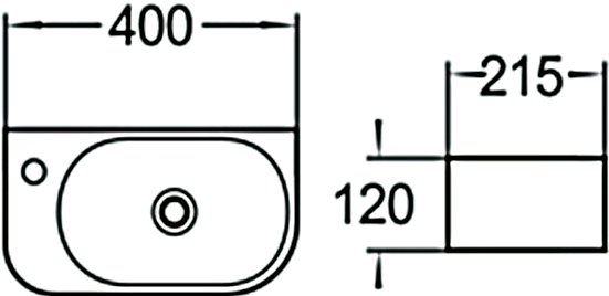 Раковина SantiLine SL-2014 L накладная, белая