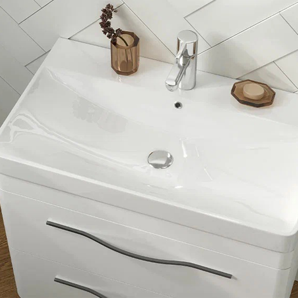 Тумба с раковиной подвесная Velvex Jill tp.JIL.9595.80.2Y белый матовый, 80 см