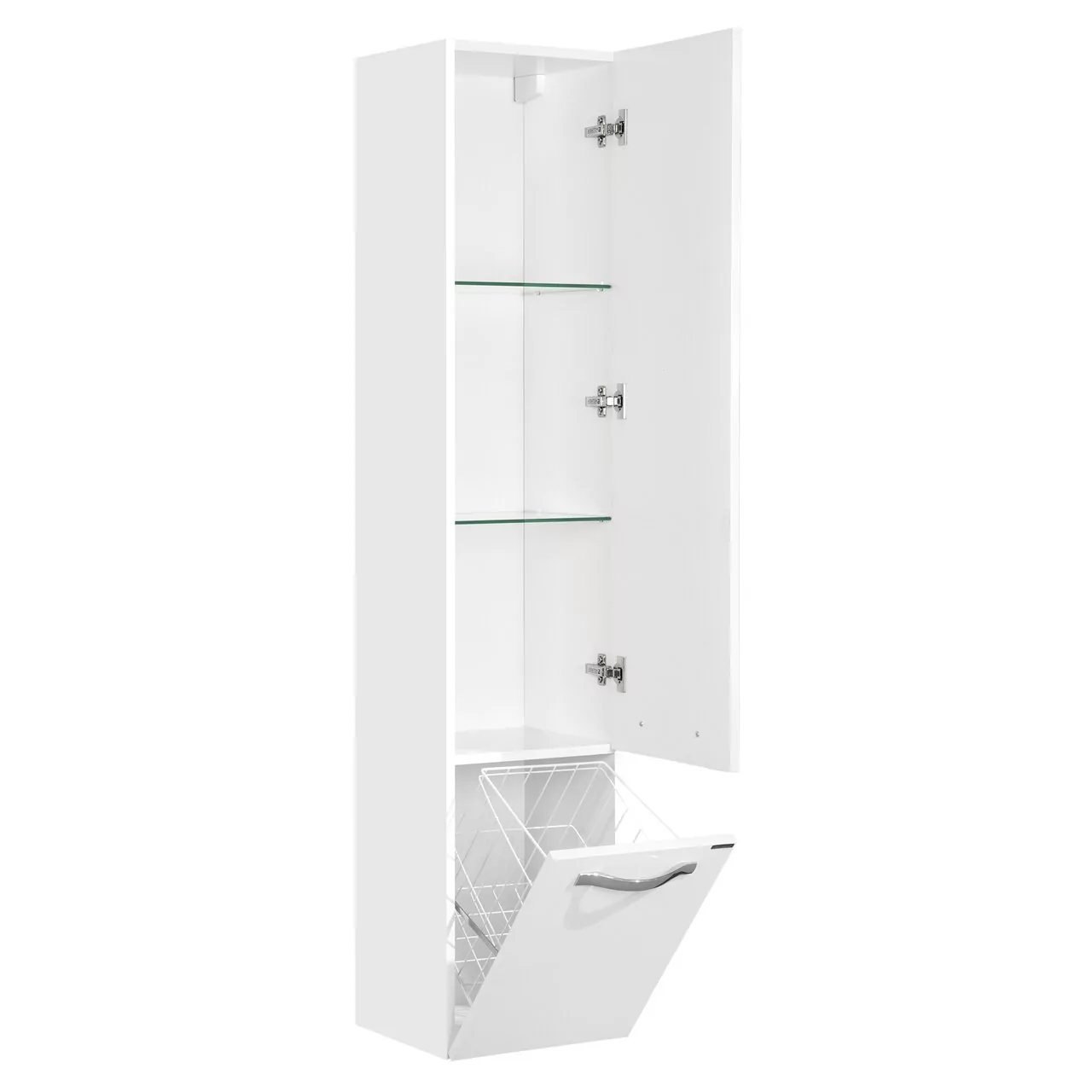 Пенал подвесной Aquaton Ария 34 L/R с корзиной, белый