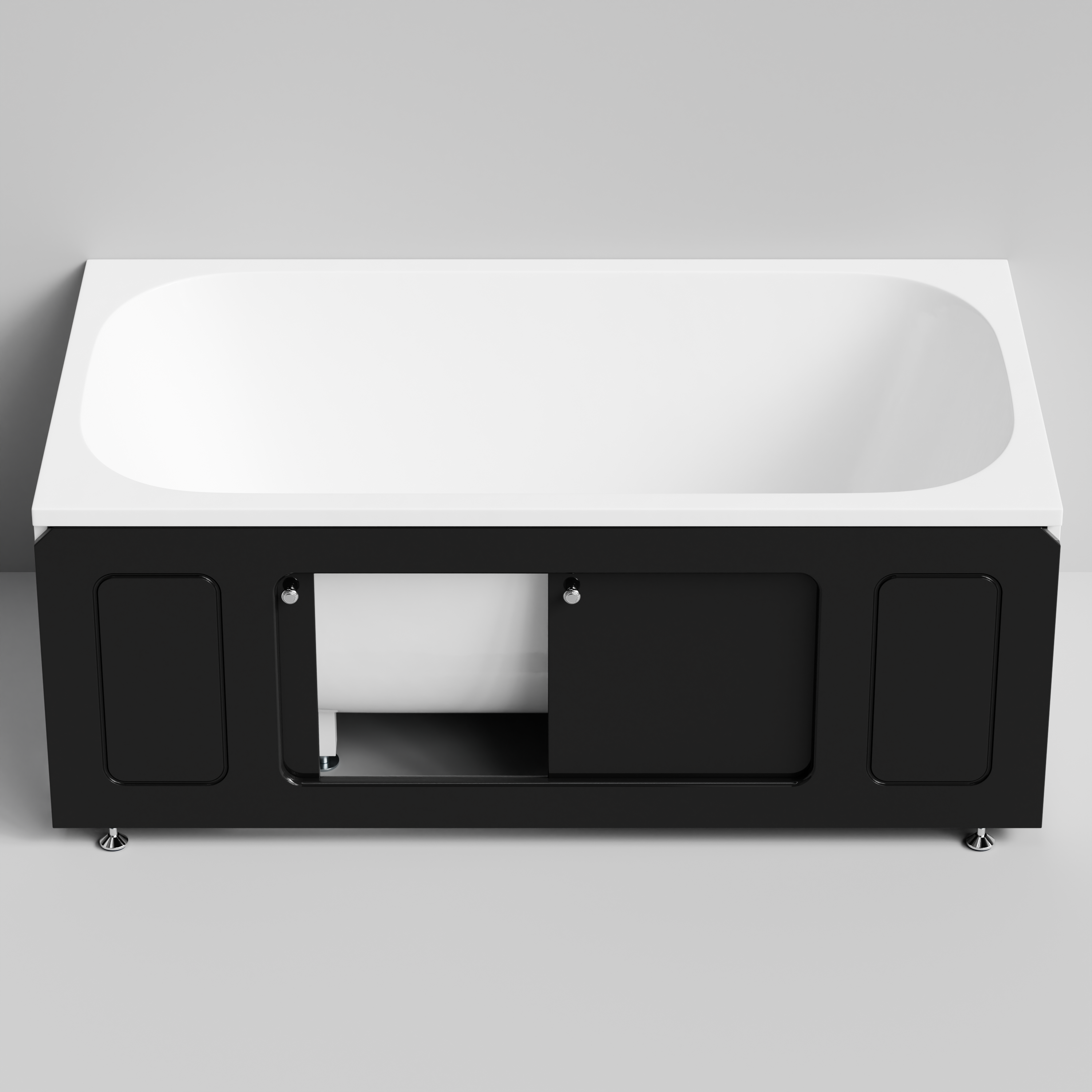 Экран под ванну Vod-ok Лидер 150 раздвижной Черный глянец