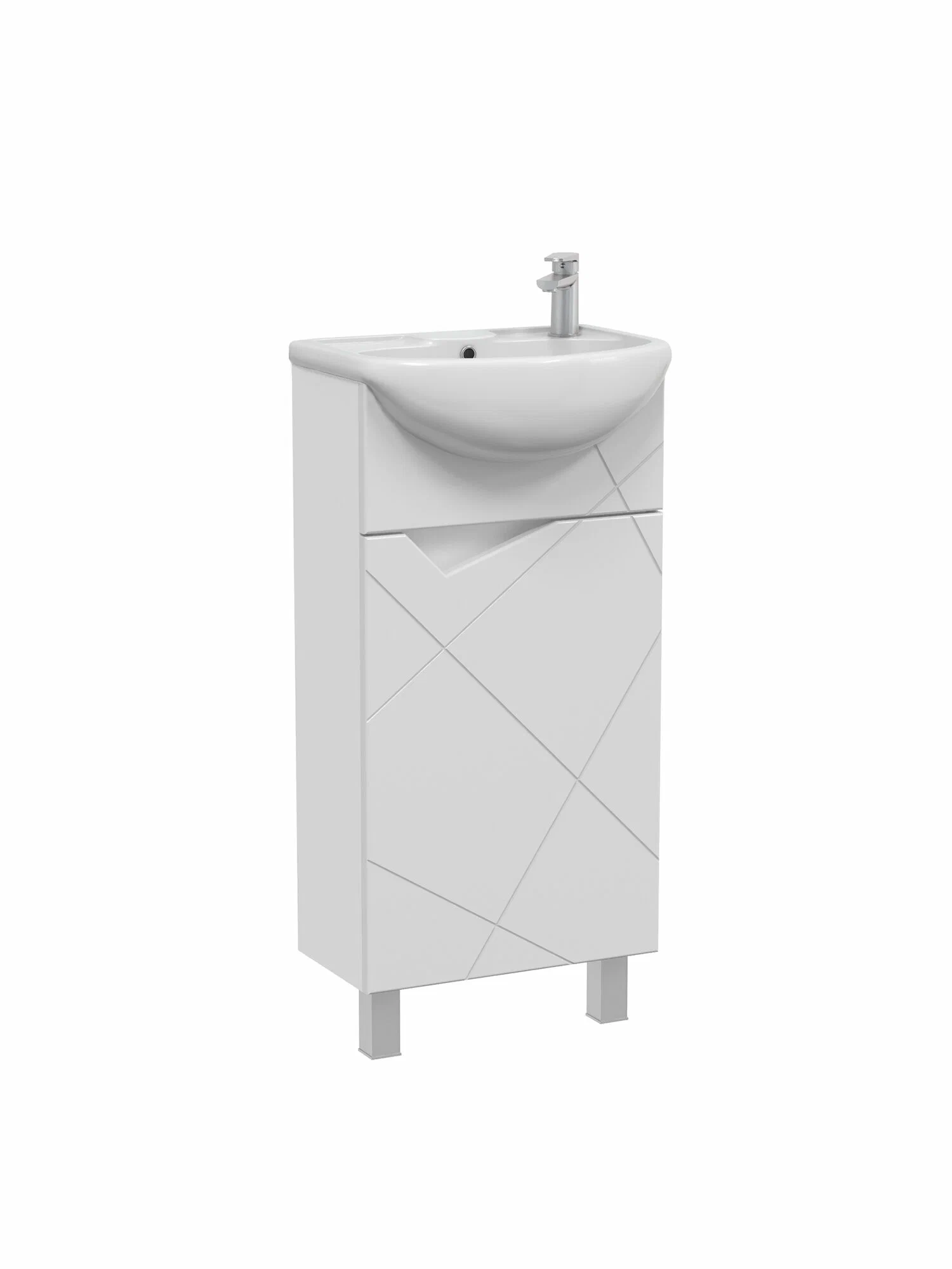 Тумба напольная SanStar Каскад 40 с раковиной Азов 40 белая