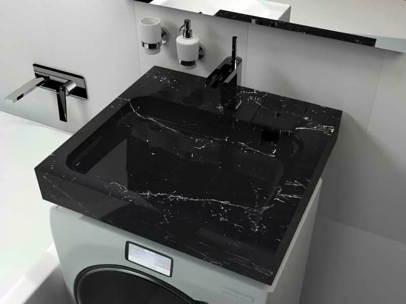 Раковина Stella Polar Берта 60х55 черный мрамор