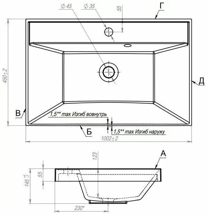 Тумба подвесная ValenHouse Эйвори 100 с раковиной Classic 100, 2 ящика, 1 дверь, белая