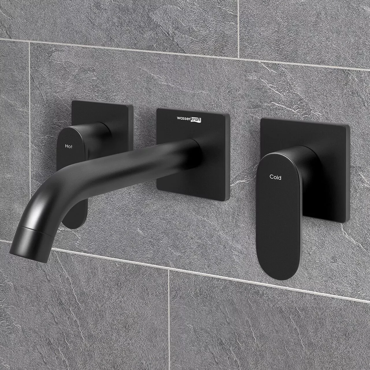 Смеситель для раковины WasserKraft Elbe 7445 черный Soft-touch