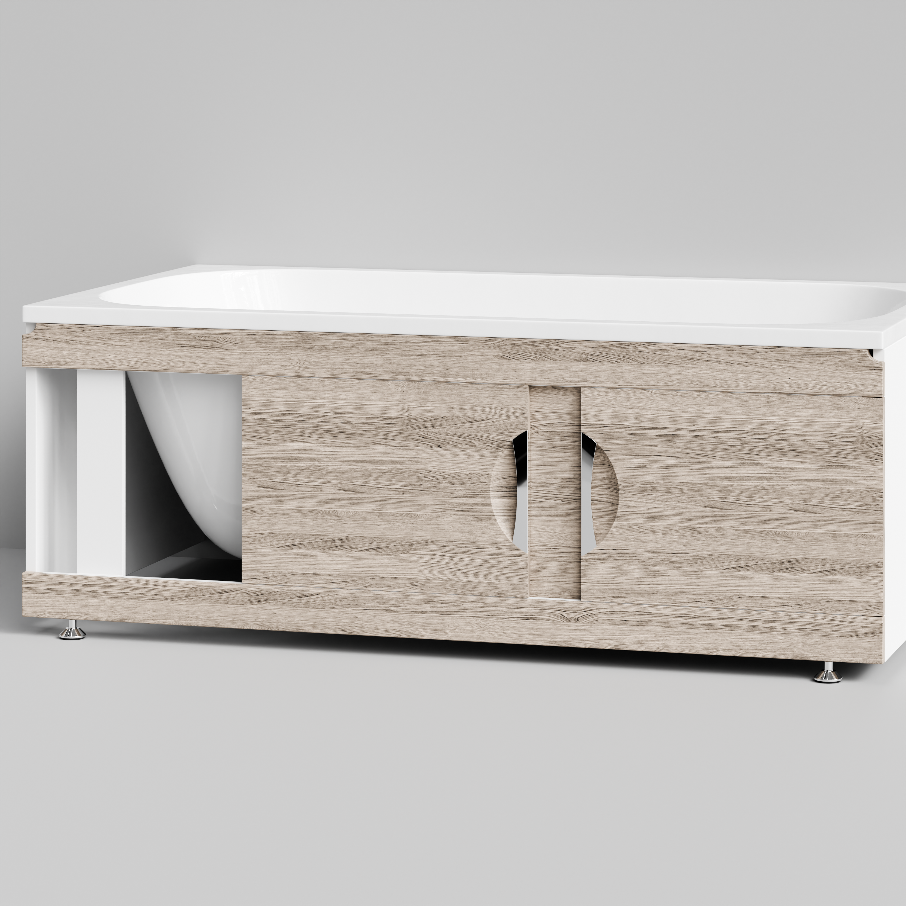 Экран под ванну Vod-ok Топ 150 раздвижной Дубослив ореховый светлый