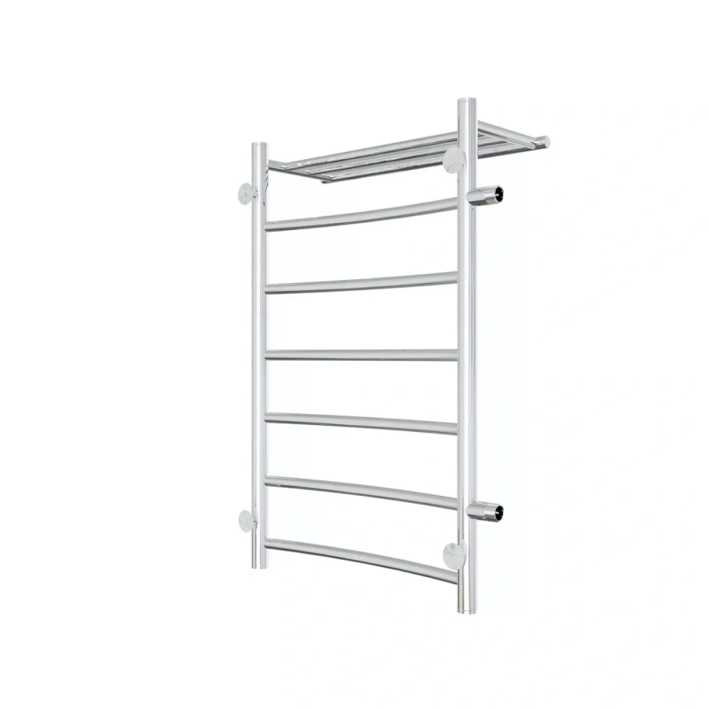 Полотенцесушитель водяной Laris Классик П7 500х800 L МЦ 500-1, боковой, с полкой, хром от магазина Vanna-Vanna.ru!