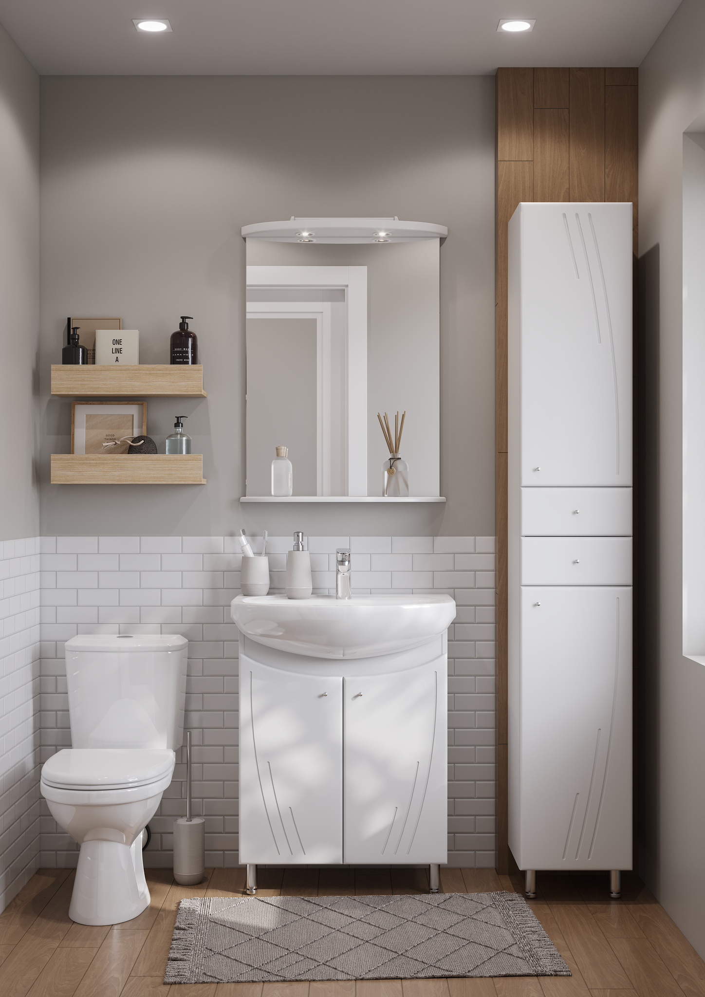 Зеркало Aquaton Минима 65 свет, белый