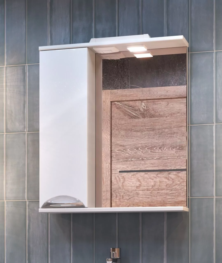 Зеркало со шкафчиком Vigo Callao 60 L, свет, белый