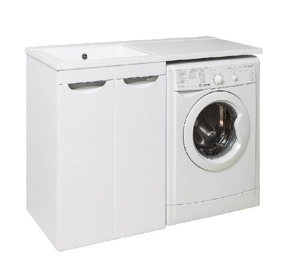 Тумба напольная Runo Лира 60 с раковиной Гамма 120 лайт правое крыло + кронштейн