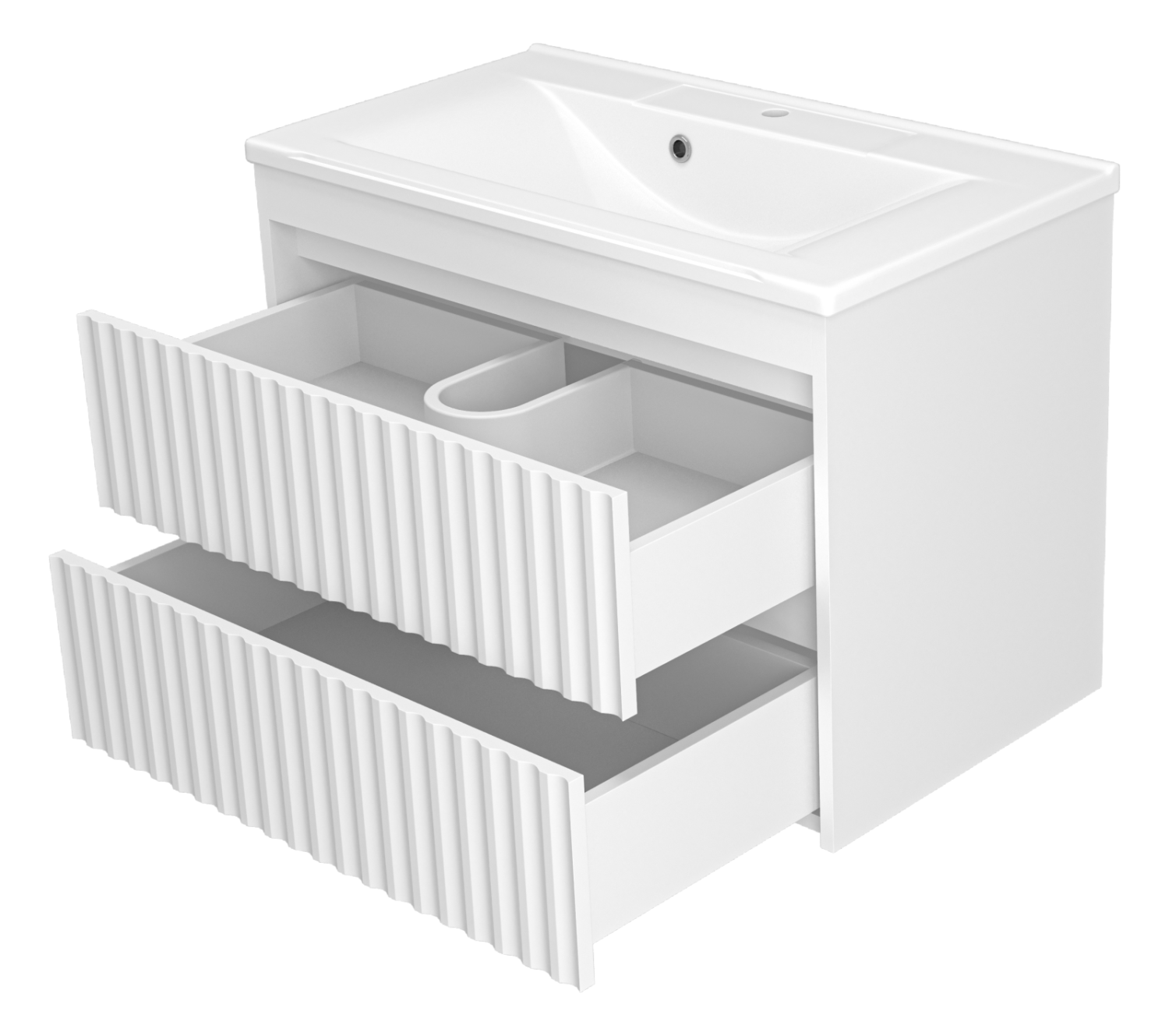 Тумба с раковиной Brevita Balaton 80 подвесная, белый