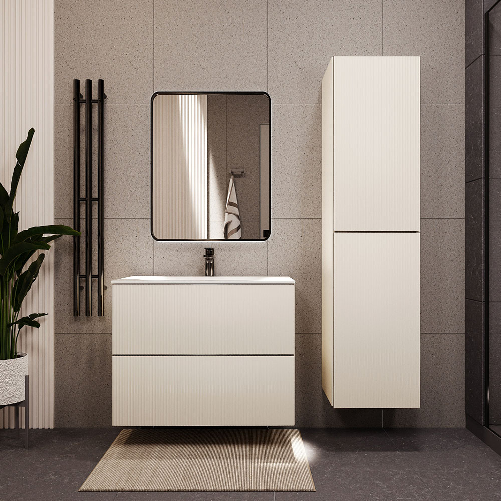 Тумба с раковиной подвесная (80 см) Terminus Euromix EUR10802900101OSL, айвори