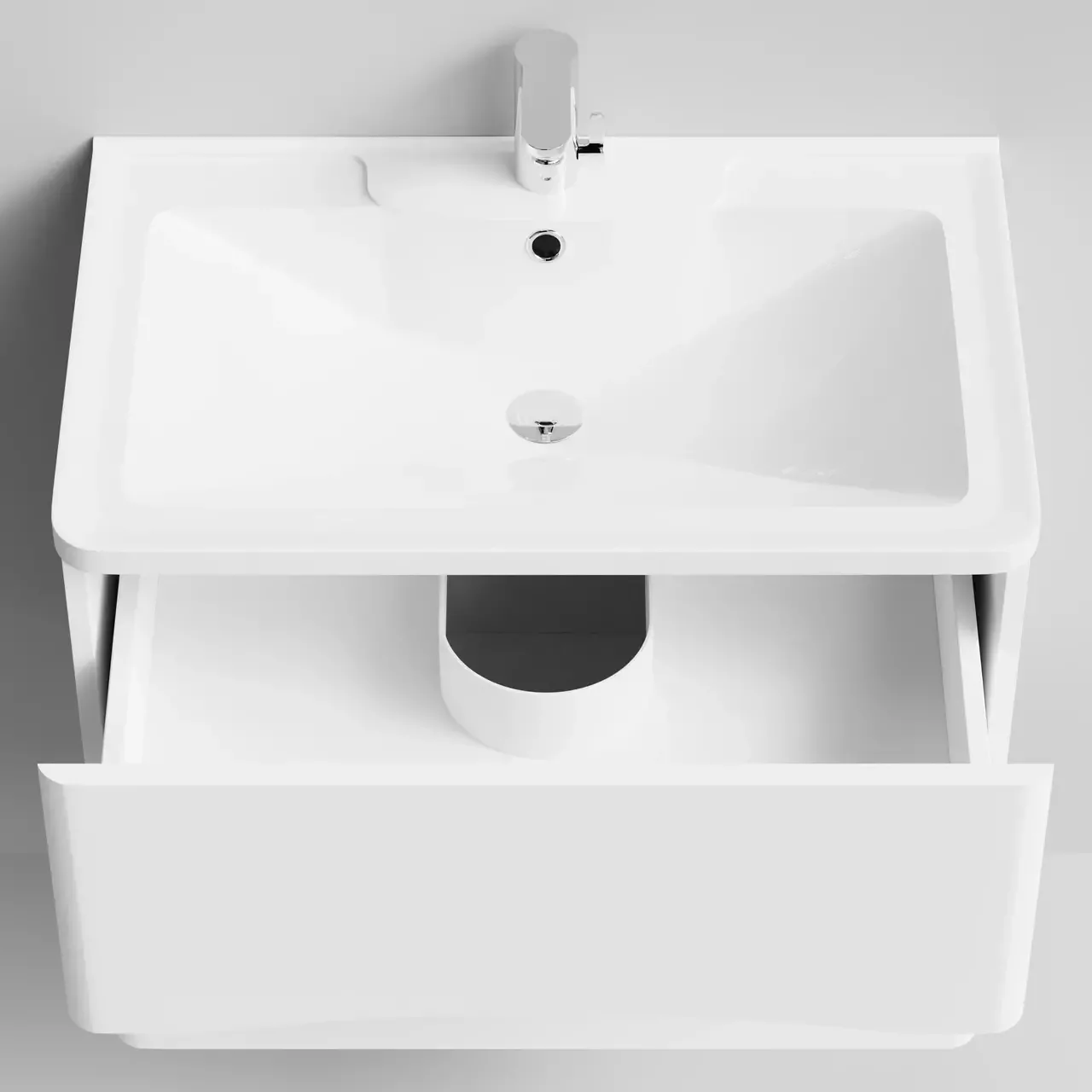 Тумба с раковиной Vod-ok Адель 70 подвесная, белая + 13 цветов