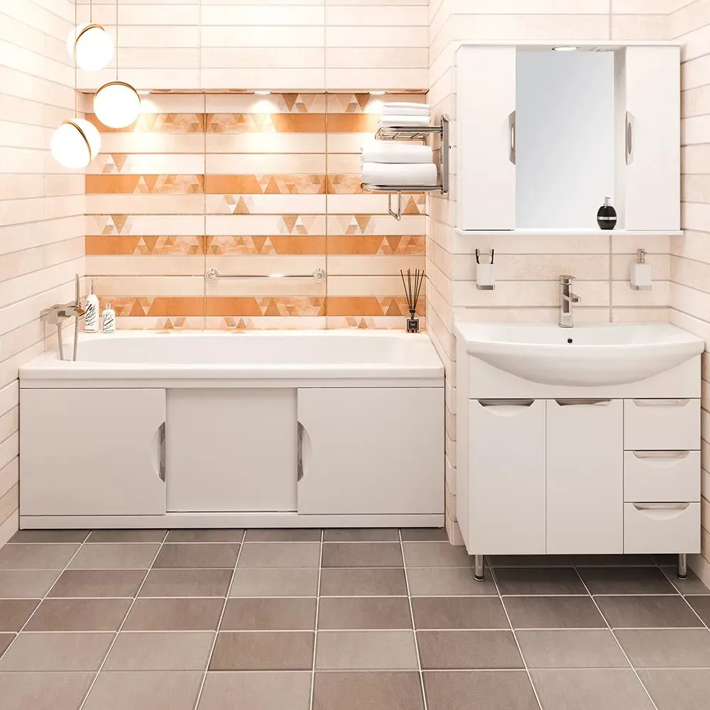 Экран под ванну Emmy Валенсия 160 раздвижной белый