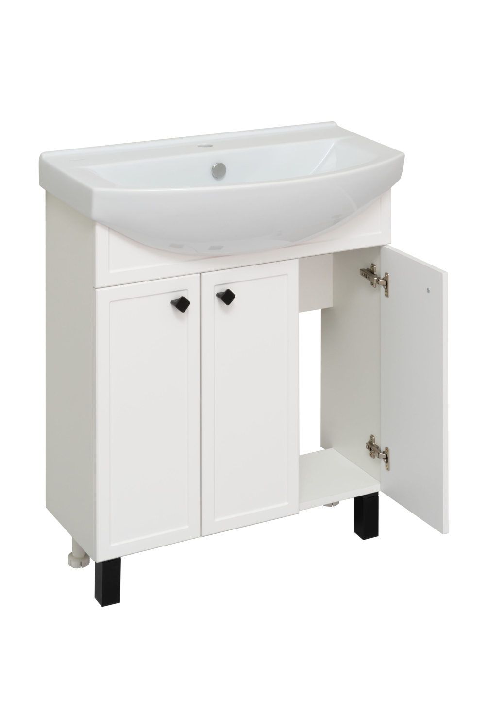 Тумба напольная Runo Римини 75 с раковиной Best 75, белый