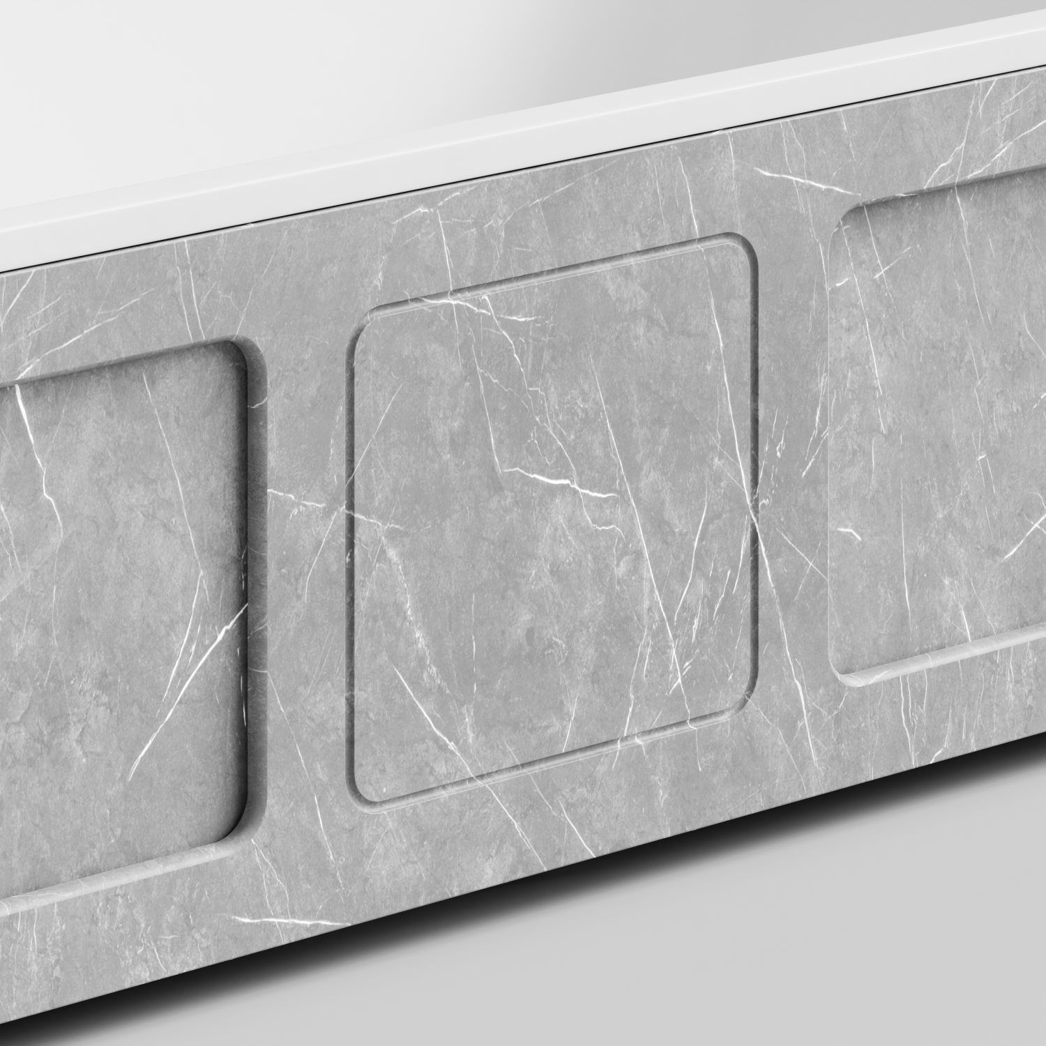 Экран под ванну Vod-ok Хит 180 раздвижной Мрамор Белый софт тач