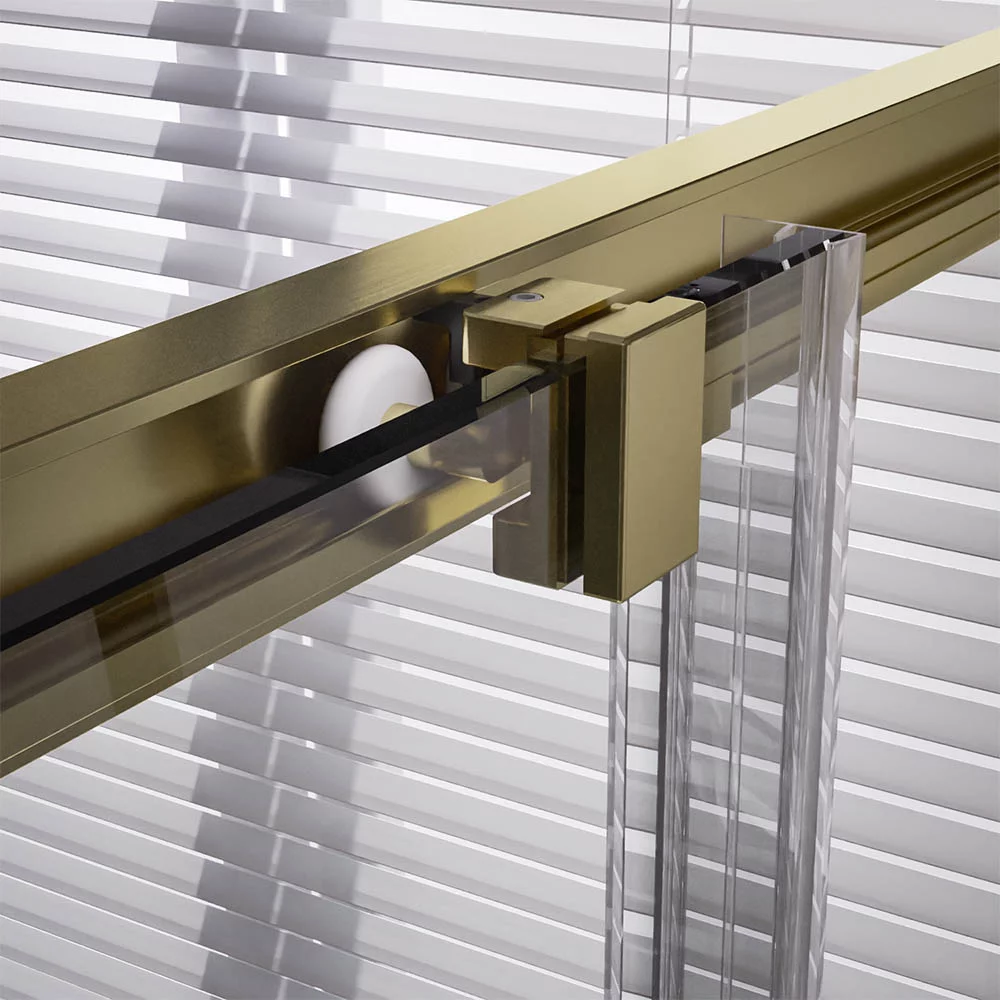 Душевой угол Veconi Premium Trento PTC-20G, 1000Х900x2000, брашированное золото, стекло прозрачное