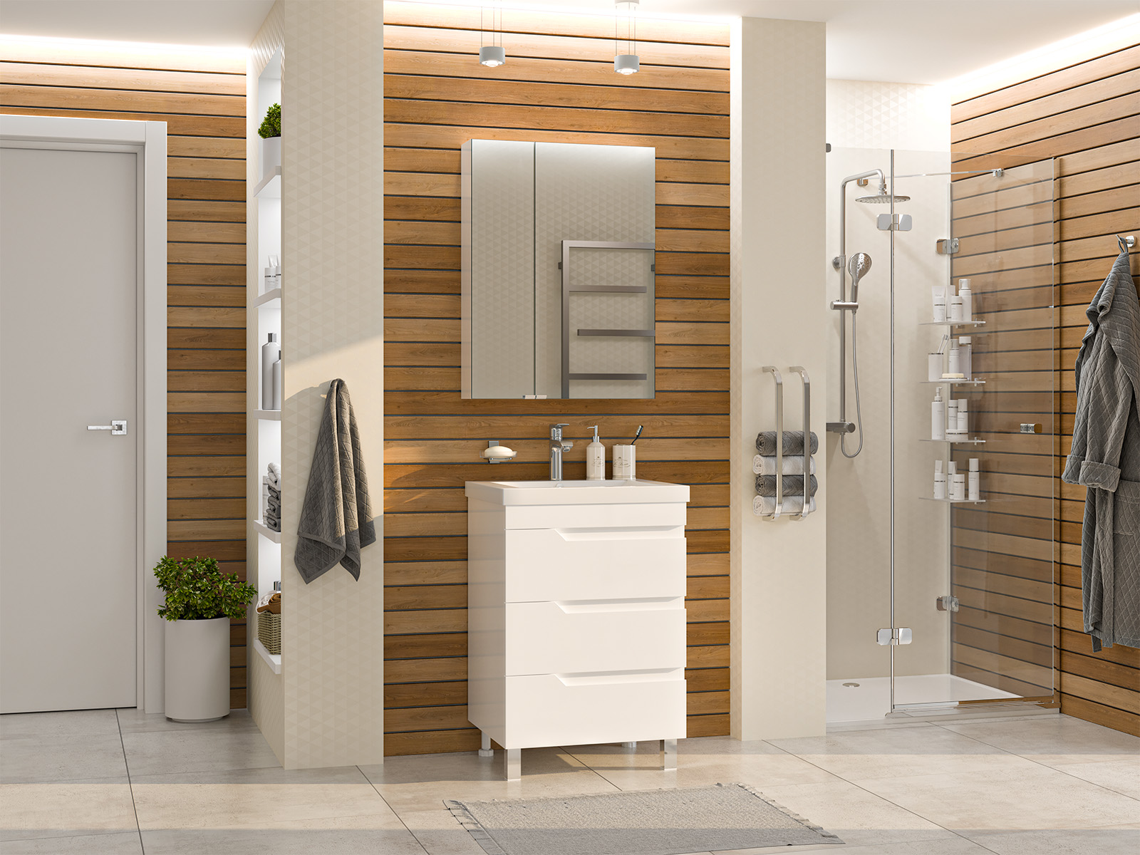 Тумба с раковиной Misty Софт 60 белый