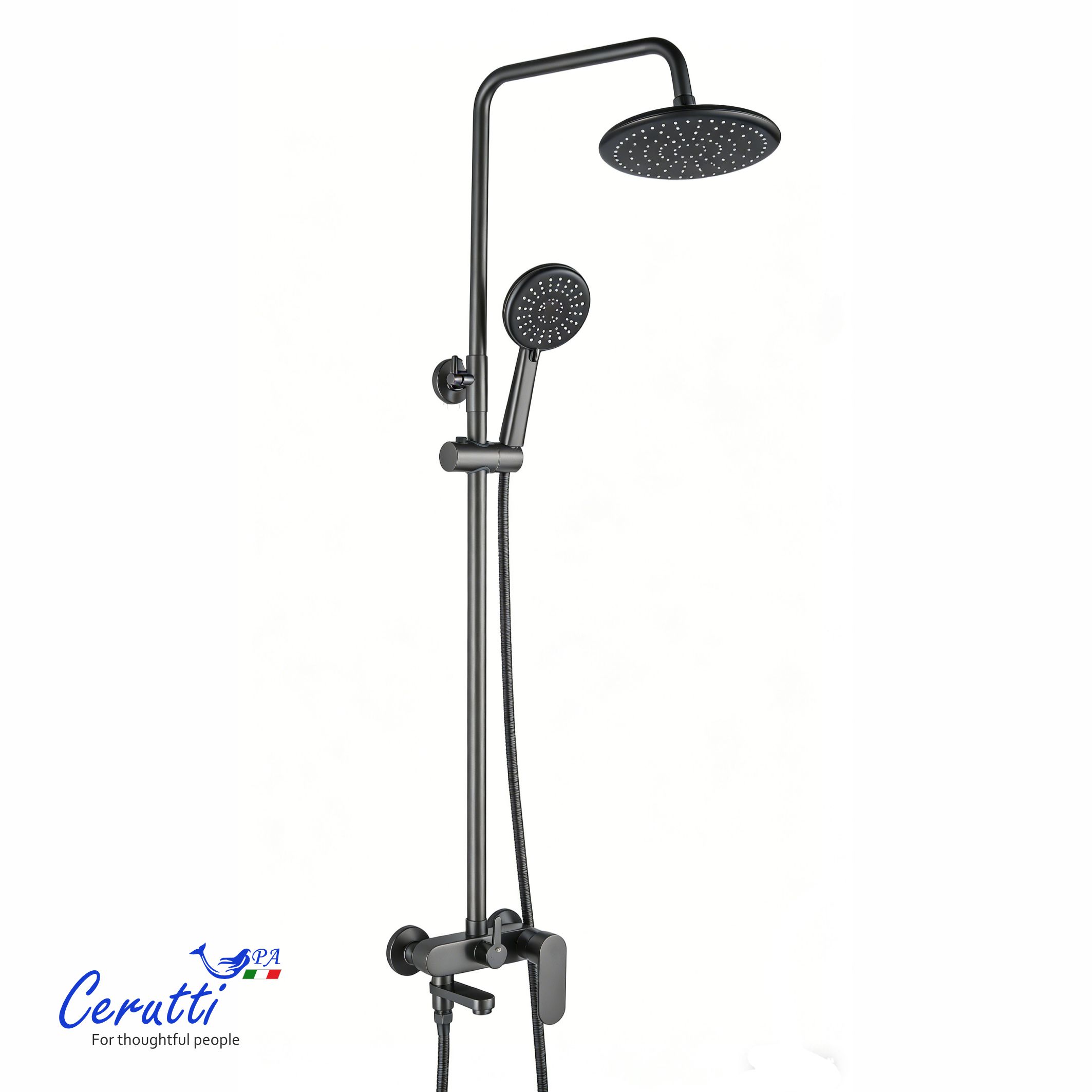 Душевая стойка Ceruttispa ORAZIO II RSGR из латуни, цвет серый