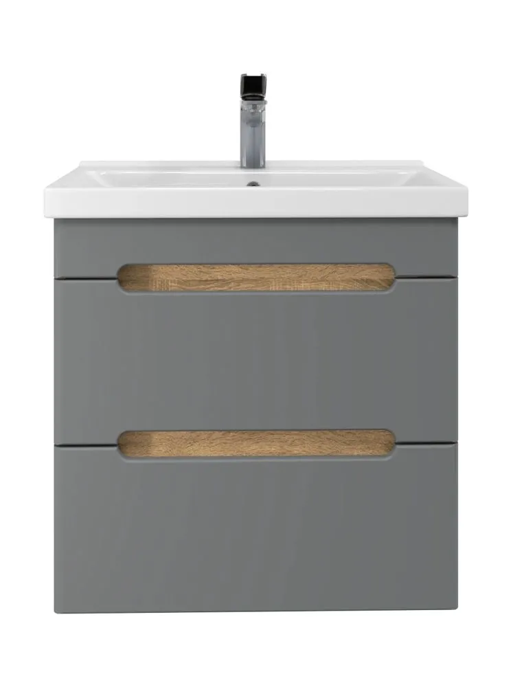 Тумба подвесная SanStar Diva 60 с раковиной Фест 60 (комплект), Gold Craft