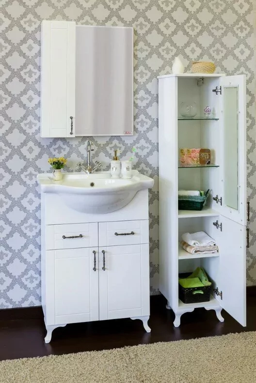 Пенал Sanflor Глория 30 R напольный, белый матовый