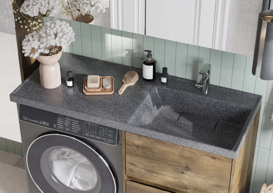 Раковина Aquaton Лондри 120 правая, графит