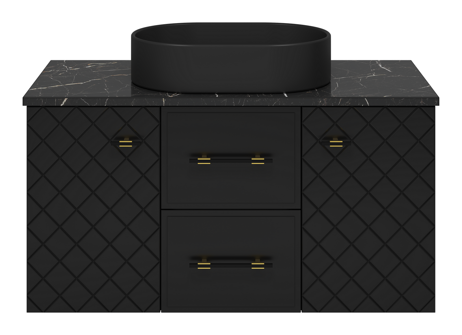 Тумба с раковиной Brevita Shanel 100 подвесная, черный