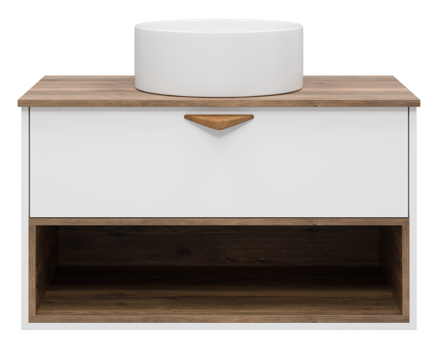 Тумба с раковиной Brevita Bergen 90 с подсветкой подвесная, белый