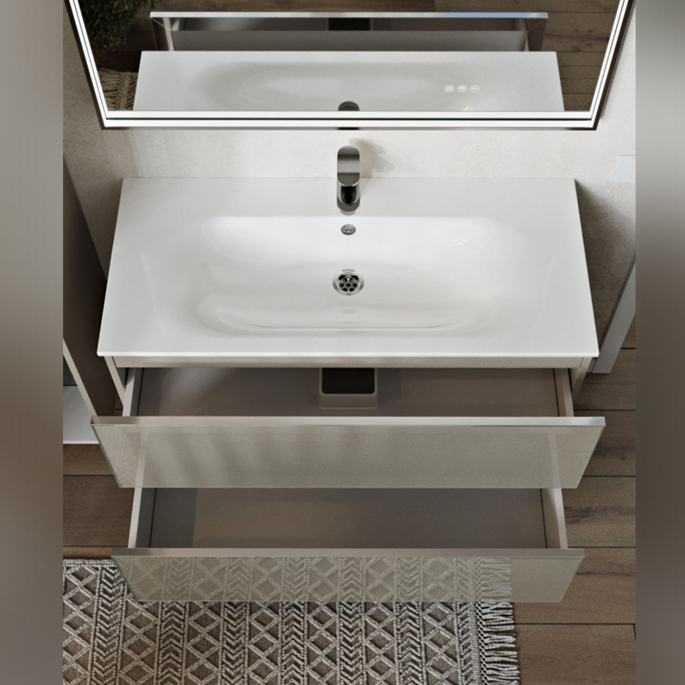 Тумба с раковиной подвесная (100 см) Terminus Vega VEG101002200501OSL, капучино