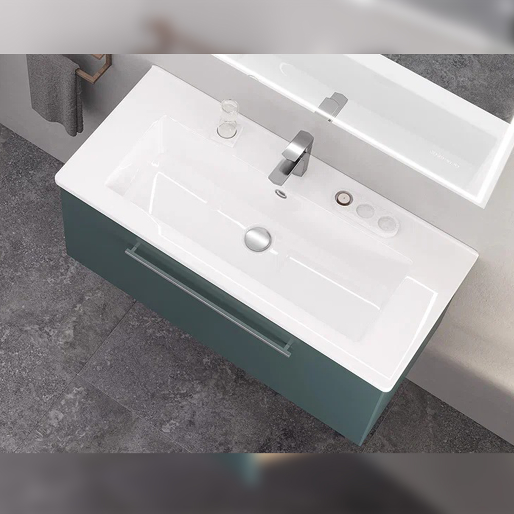 Тумба с раковиной подвесная Velvex Posse tp.POS.OSK.105.1Y верде, 105 см