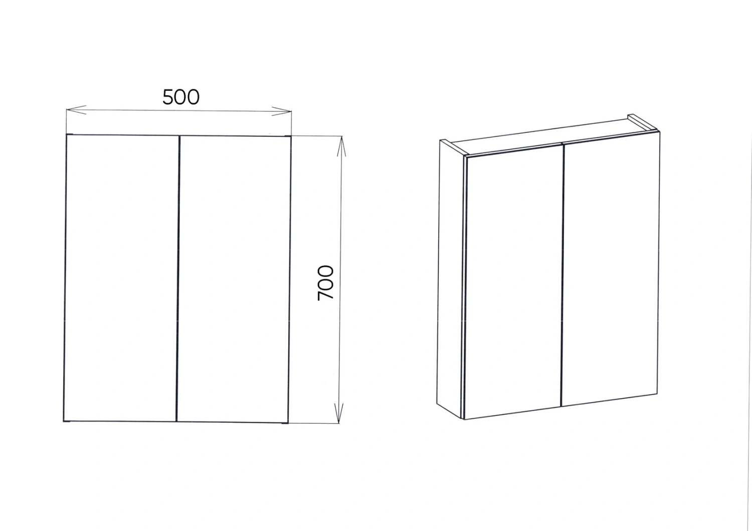 Зеркало-шкаф Viant Рим 50 белый