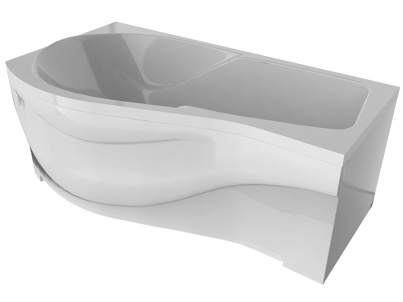 Комплект (5в1) Акриловая ванна TIMO VINO1590L 150*90*66+Каркас + Слив-перелив+Фронтальная панель+Торцевая панель