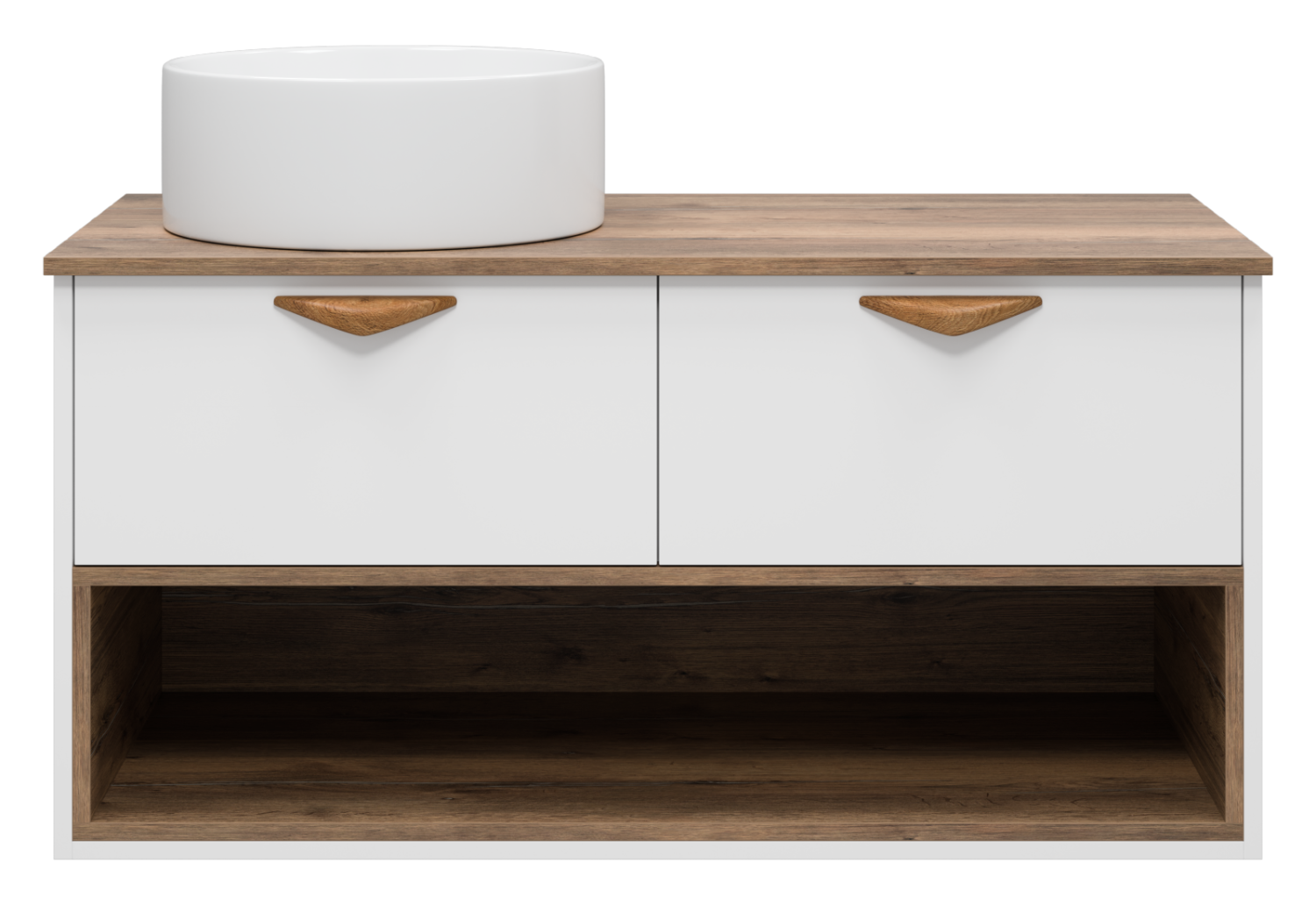 Тумба с раковиной Brevita Bergen 105 с подсветкой подвесная, белый