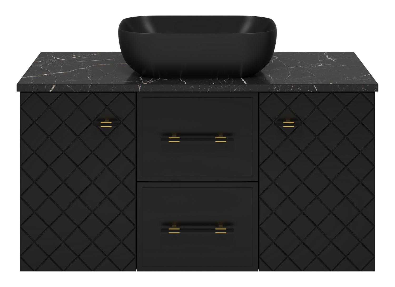 Тумба с раковиной Brevita Shanel 100 подвесная, черный