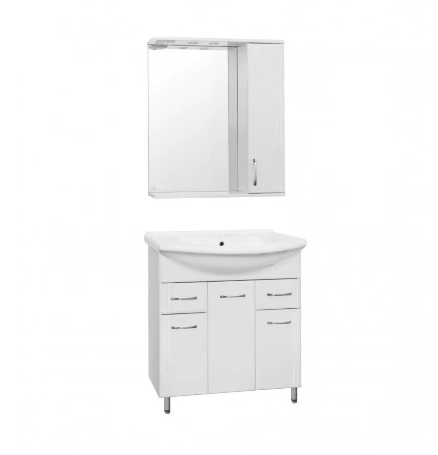 Зеркало-шкаф Style Line Эко Стандарт Панда 75/С R свет, белый