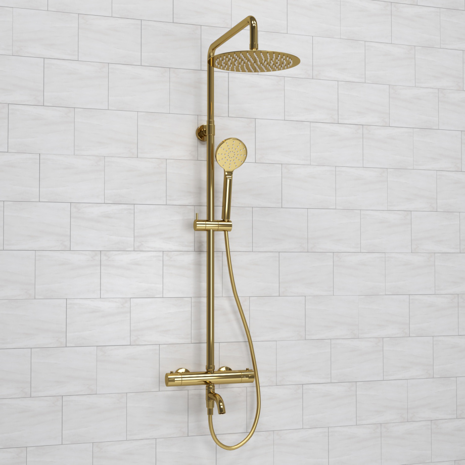 Душевая стойка WasserKraft A188.208.207.PG Thermo глянцевое золото