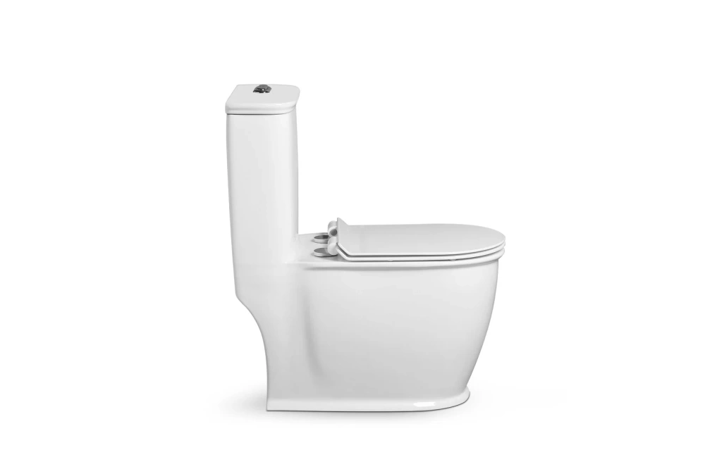 Унитаз SantiLine SL-5019 напольный, безободковый, моноблок, белый от магазина Vanna-Vanna.ru!