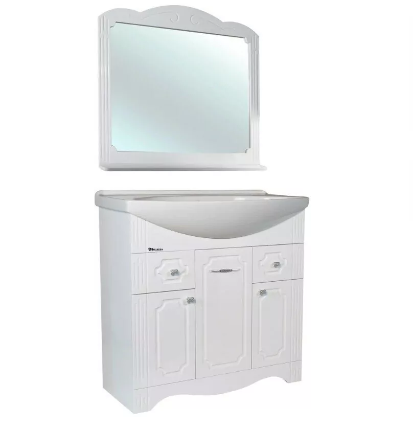 Тумба с раковиной Bellezza Кантри 85 напольная, белая