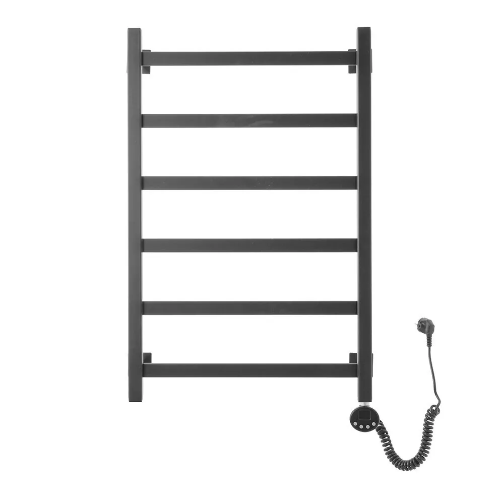 Полотенцесушитель электрический Domoterm Квадро Плюс П6 500Х800 ER правый, черный матовый