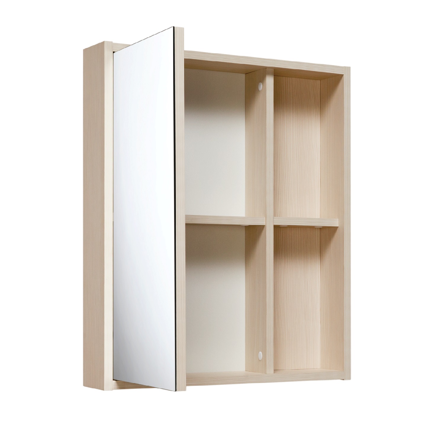 Зеркало с шкафчиком Runo Эко 52 универсальный, лиственница