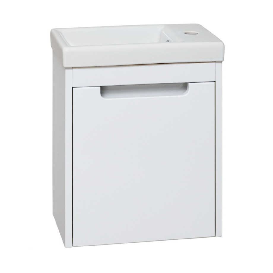 Тумба подвесная Runo Микра 40 с раковиной Como 40, белый