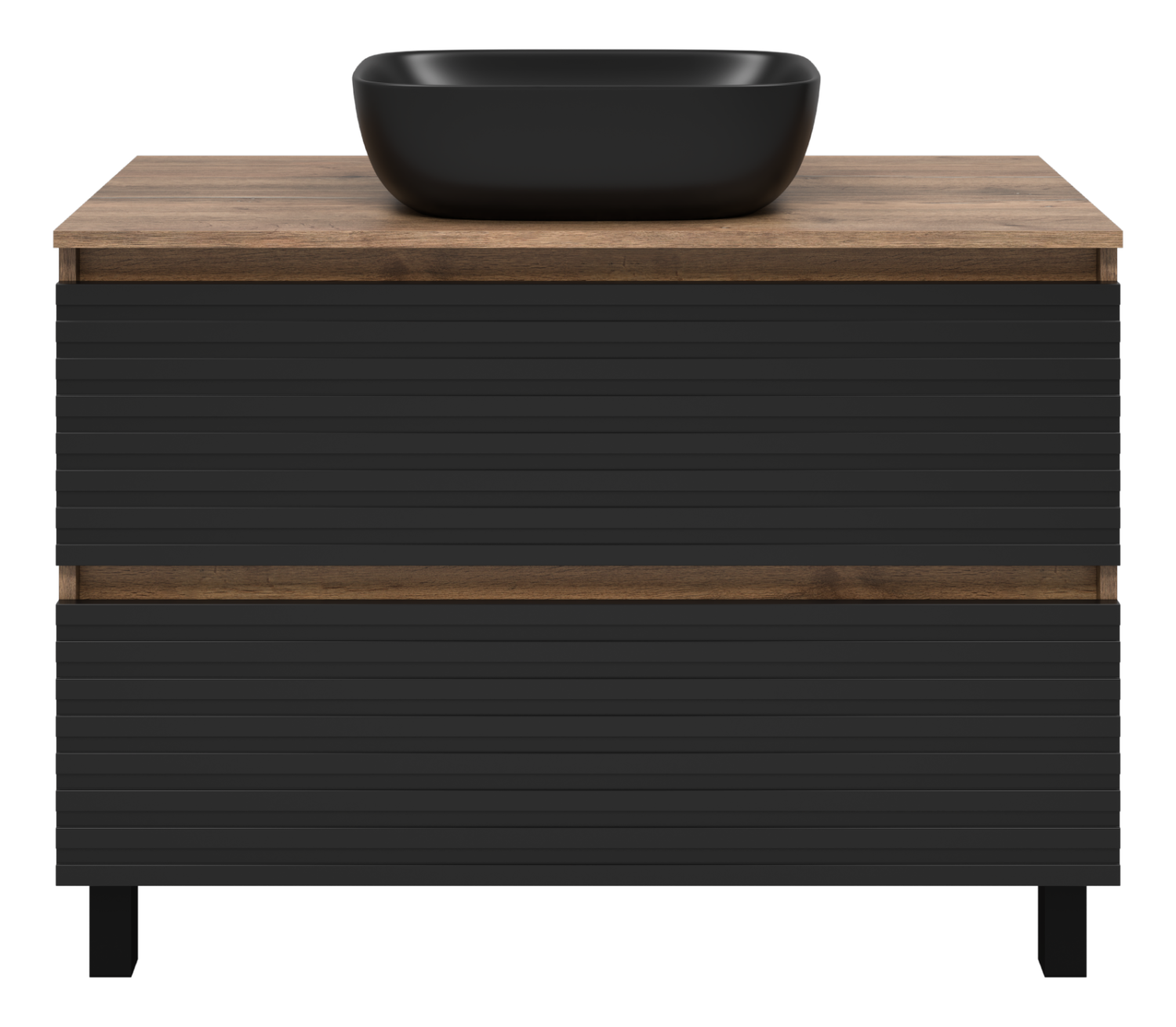Тумба с раковиной Brevita Dakota 100 черный/дуб галифакс