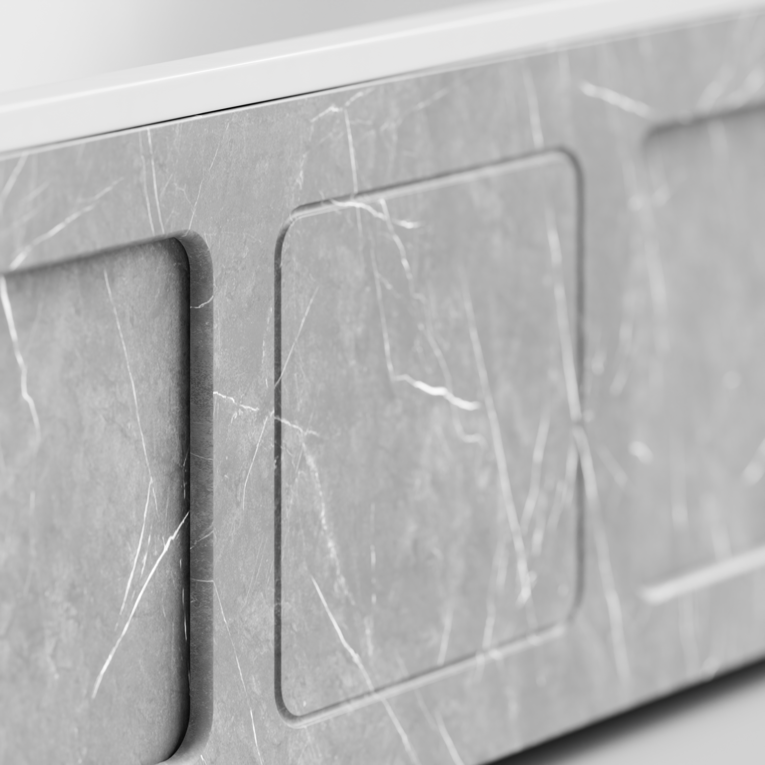 Экран под ванну Vod-ok Хит 180 раздвижной Мрамор Белый софт тач