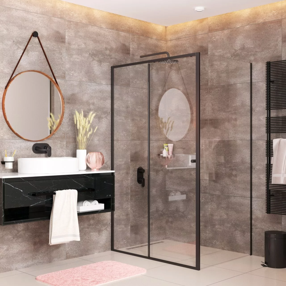 Душевой уголок WasserKraft Dill 61S15 110х90 прямоугольный, без поддона, прозрачное стекло, черный