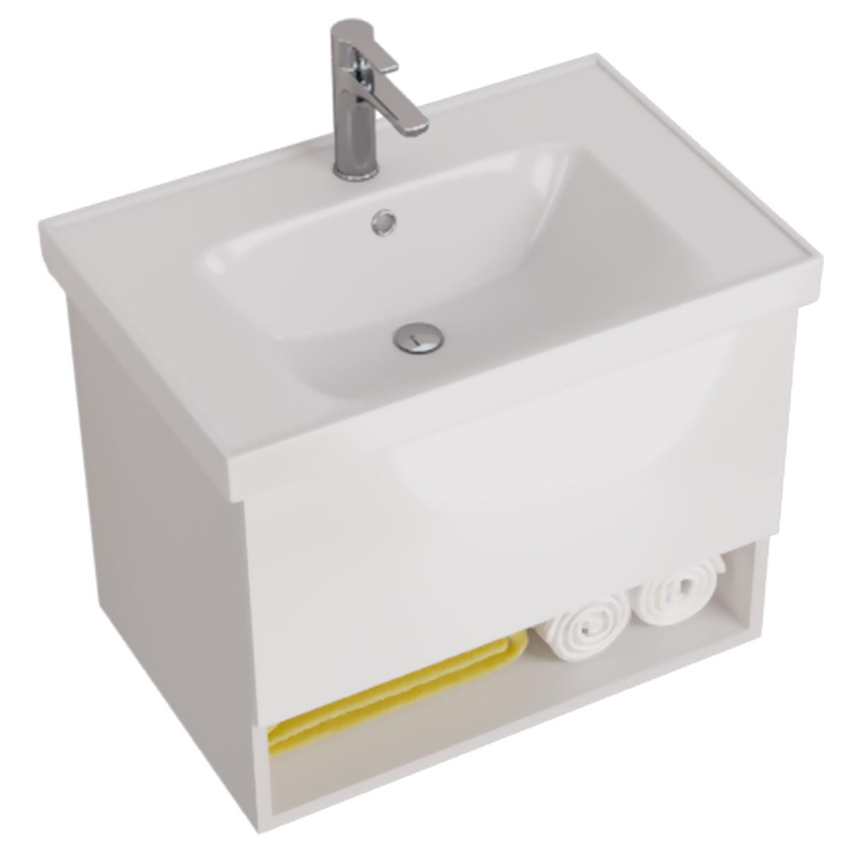 Тумба с раковиной подвесная Dreja Perfecto 70 см, белый