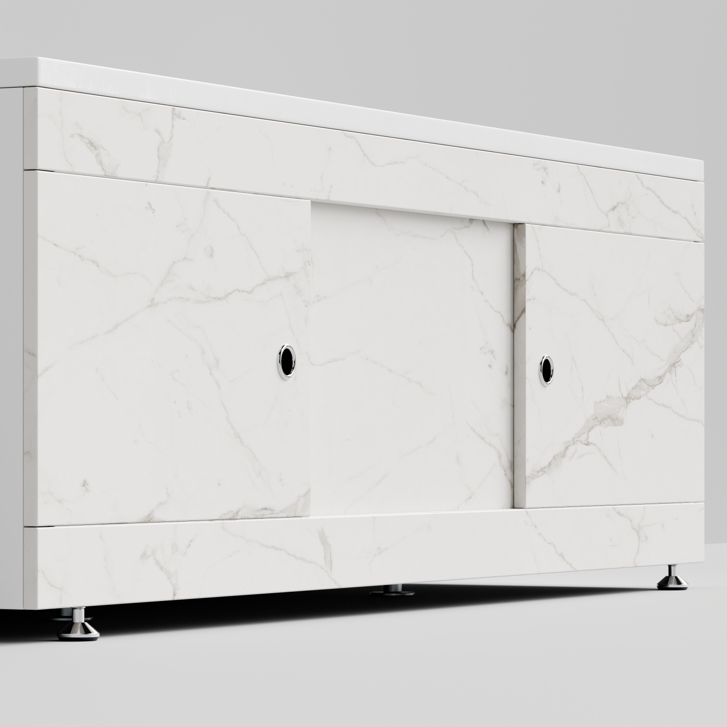 Экран под ванну Vod-ok Купе 170 раздвижной Мрамор Белый натур милк