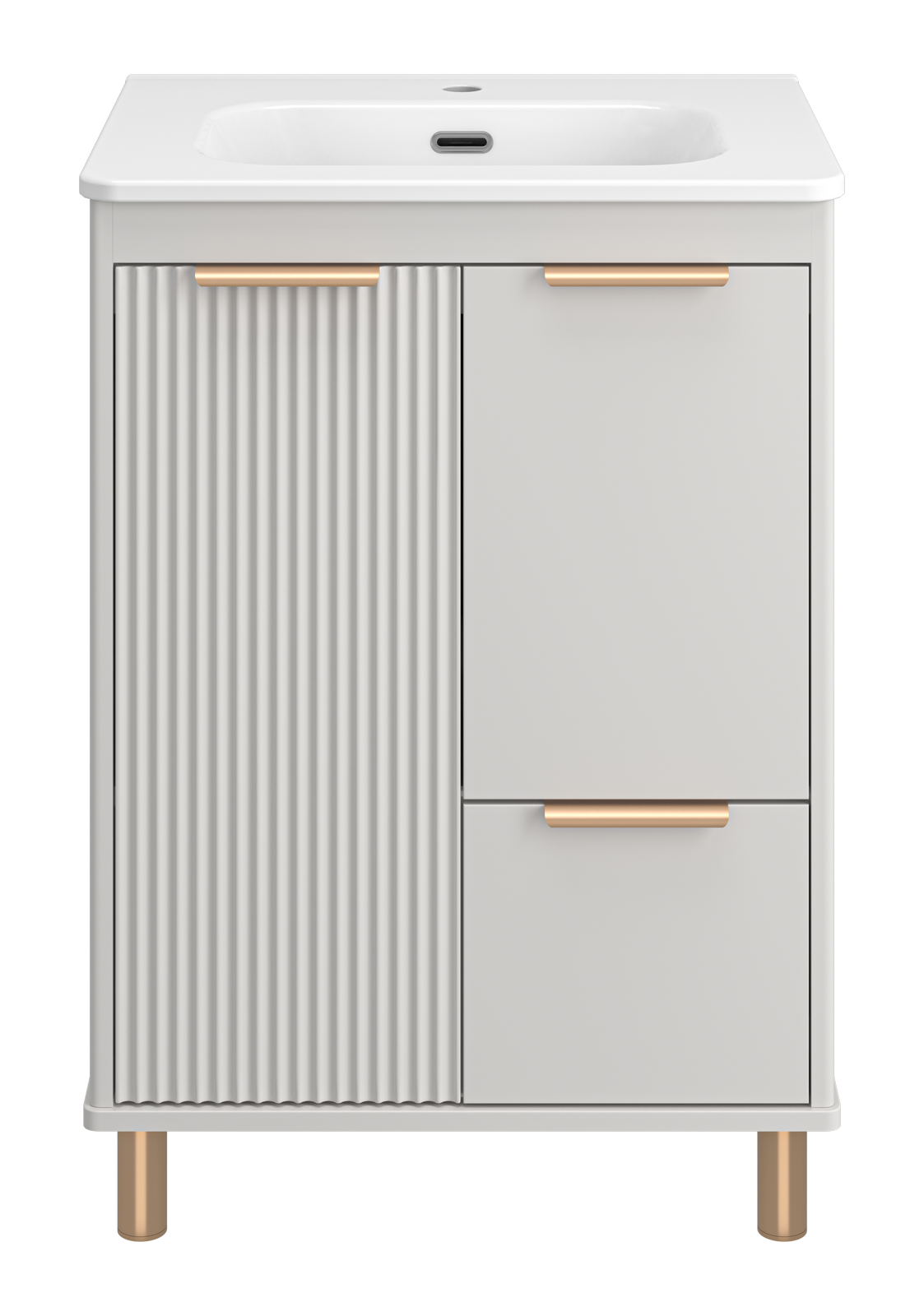 Тумба с раковиной Brevita Risacca Crema 60 напольная, серый