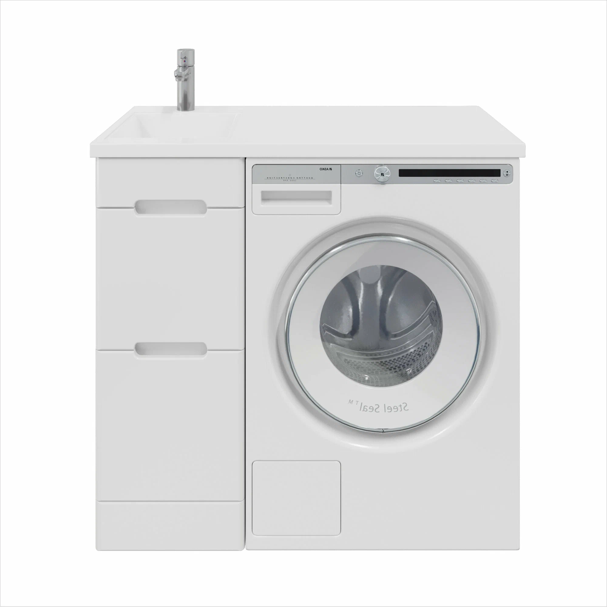 Тумба напольная SanStar Толедо 40 с раковиной Даллас 100 левый белая